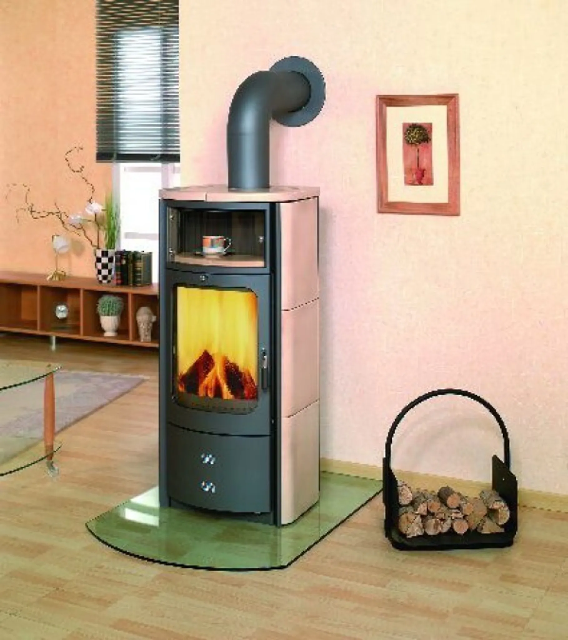 Hark Kaminofen Opera-B Keramik Creme 7 kW - Dauerbrandofen - Image 3