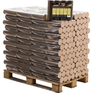 Runde Buchenholzbriketts - 960 kg Palette (96 x 10 kg)