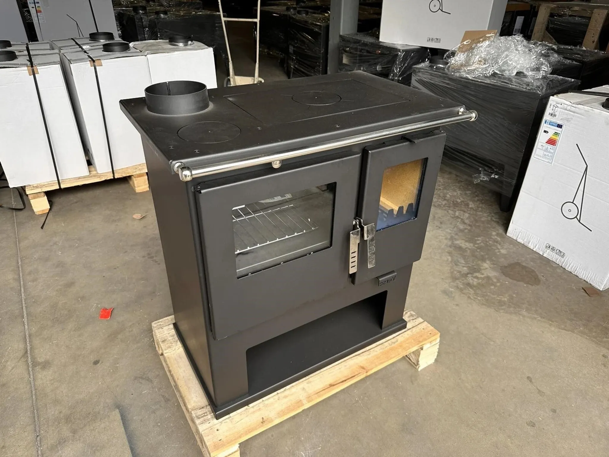 Verso CS Holzherd 7,7 kW - Kaminofen mit Backofen und Kochplatte 150 mm - Image 5