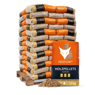 Heizfuxx Gold HD-Qualität ENplus A1 Holzpellets Nadelholz 15kg x 65 Sack 975kg Palette